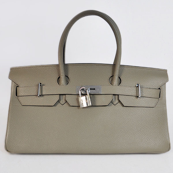 H42LSGS Hermes Birkin 42cm pelle clemence in argento grigio con